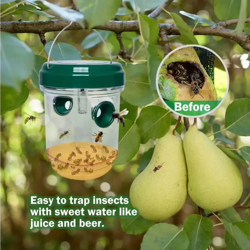 Outdoor Wasp Trap Fruit Fly Trap Reusable Beekeeping Tool Flies Catcher Garden Orchard Bee Traps Killer Hanging Trap Bee Bottle