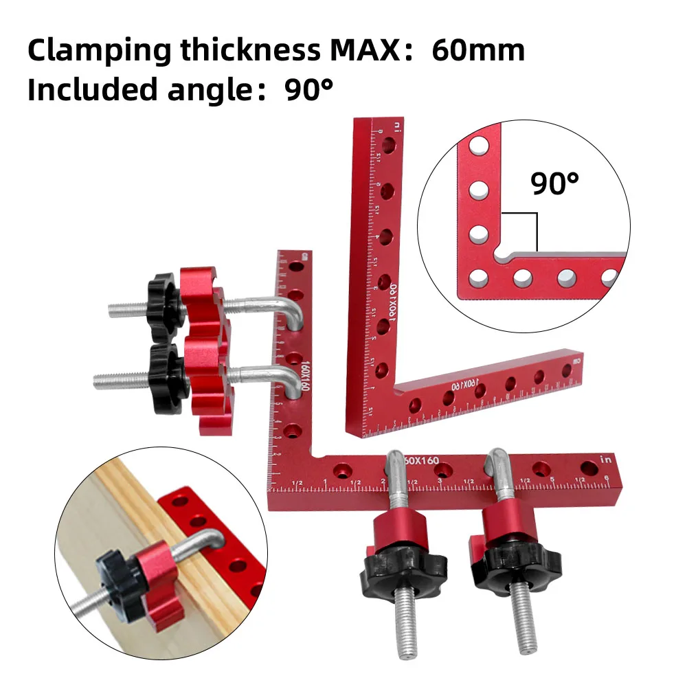 2 Pc 90 Degrees L-Shaped Auxiliary Fixture Splicing Board Positioning Panel Fixed Clip Carpenter's Square Ruler Woodworking Tool