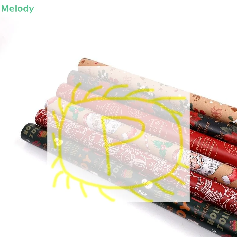 

❀❀❀❀Vintage Christmas Kraft Paper Wrapping Paper 6Pcs/Set