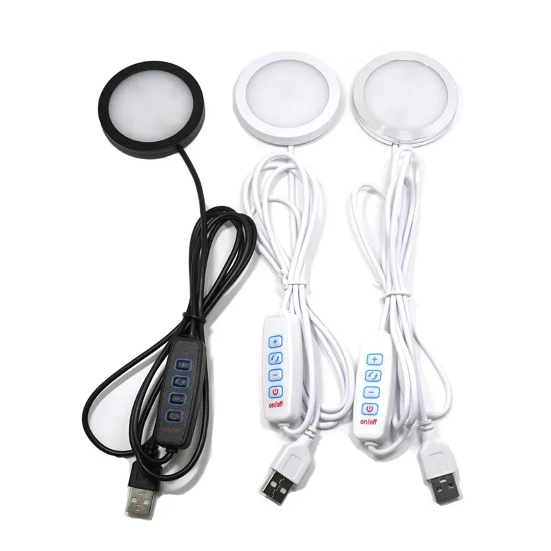 

Ultrathin 8mm USB DC5V 3W Dimmable Spotlight Surface Mounted Mini LED Circular Simple Ceiling Light Exhibition Cabinet Lamp