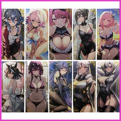 Anime Goddess Story Rare SZ Folding Refractive Flash Cards Elysia Kafka Raiden Mei Toys for boys Collectible Cards Birthday Gift