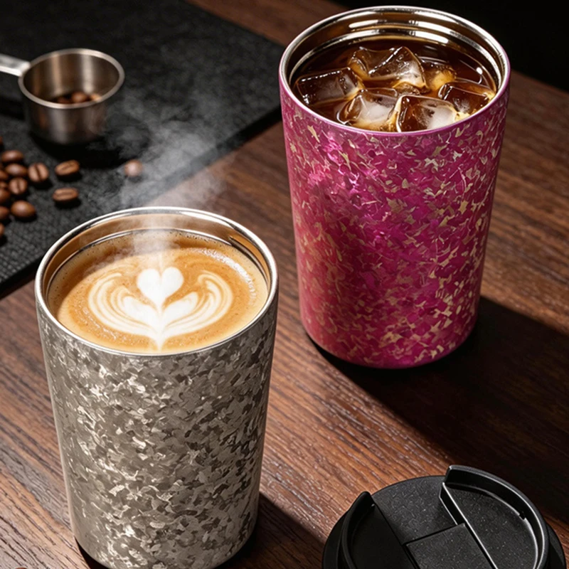 チタン製サーモス-240ml-8oz-ミニマグカップ-保温コーヒーカップ-小型二重壁真空断熱ボトル-タイタン-タザ-タザ-チタニオ-カネカ