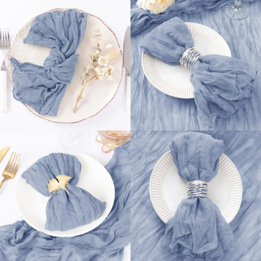 

100 Pack Cheesecloth Napkins Summer Cloth Napkins Set of 100 Dinner Napkins Bulk 21x21 Inch for Wedding Bridal Shower Shower Pa