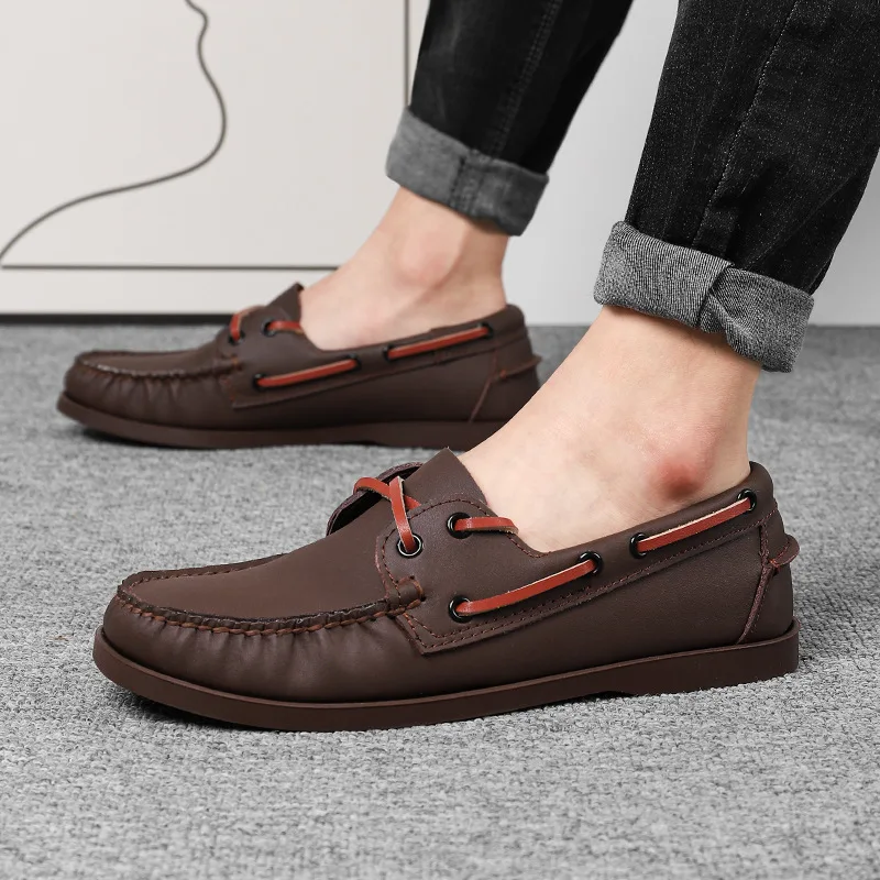 Luxury Men's Casual Shoes Business Shoes Classic Lace-up Male Formal Shoes Breathable Driving Men Shoe Designer Leather Loafers - Image 2