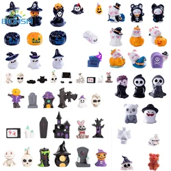 Mini Halloween Ornament Miniature Cartoon Witch Ghost Pumpkin Figurine Dollhouse Micro Landscape Acce Car Interior Desktop Decor