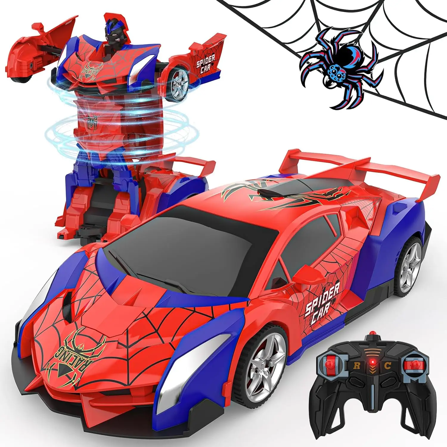 

Transform Rc Cars for Boys 4-7 8-12, 2.4Ghz Remote Control Car 1:18 Scale Transforming Robot, One