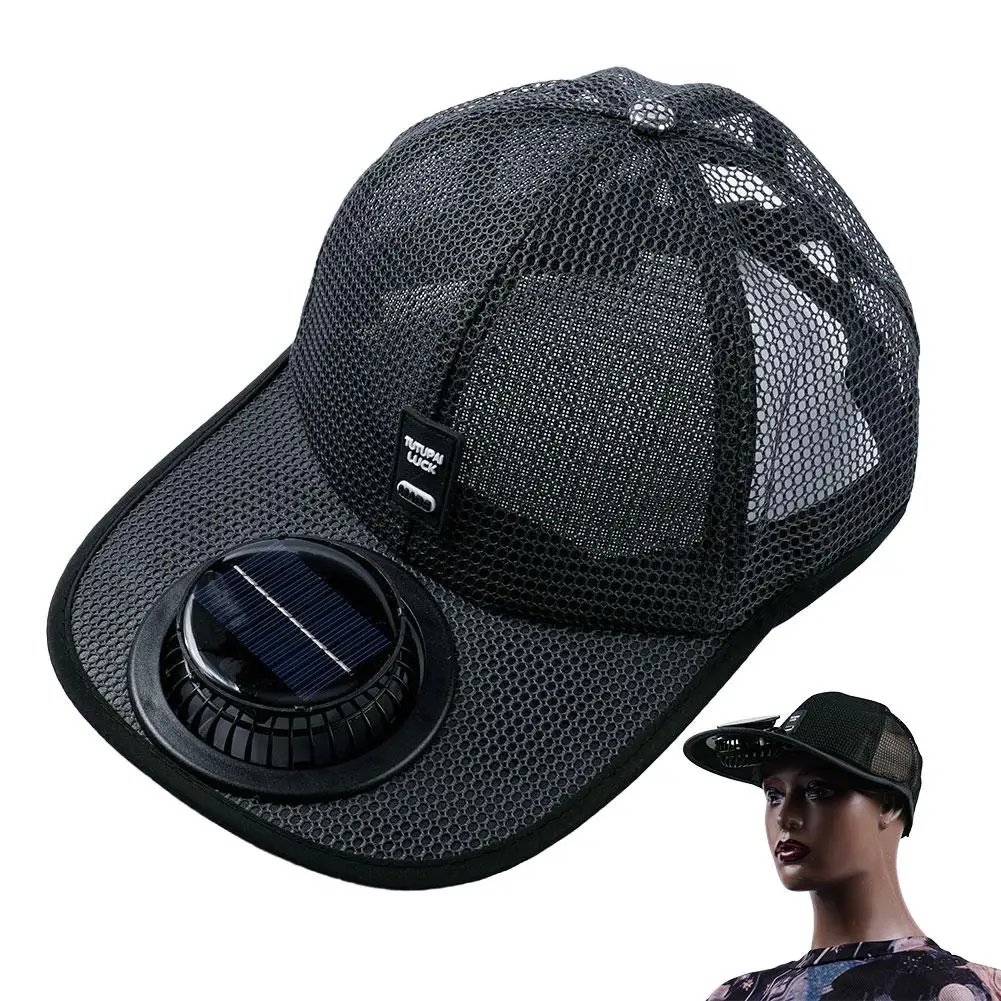Fashion Outdoor Sun Protection Hat With Solar Fan Summer Large Brim USB Charging Fan Sun Visor Breathable Mesh Sun Hat