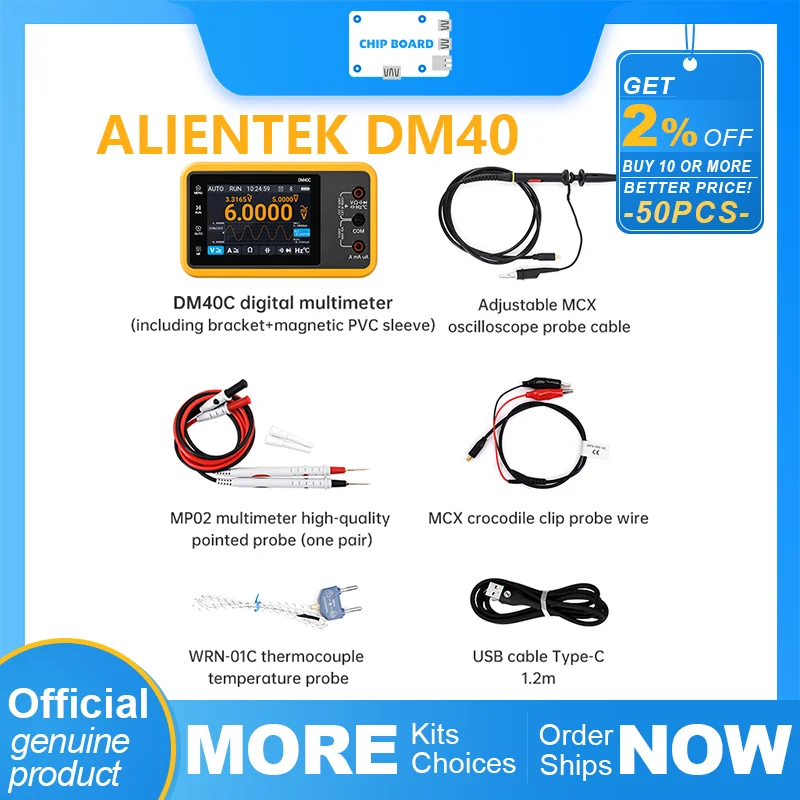 

ALIENTEK DM40: 50MSa/s 3-in-1 Handheld Scope, Multimeter & Signal Generator for Automotive