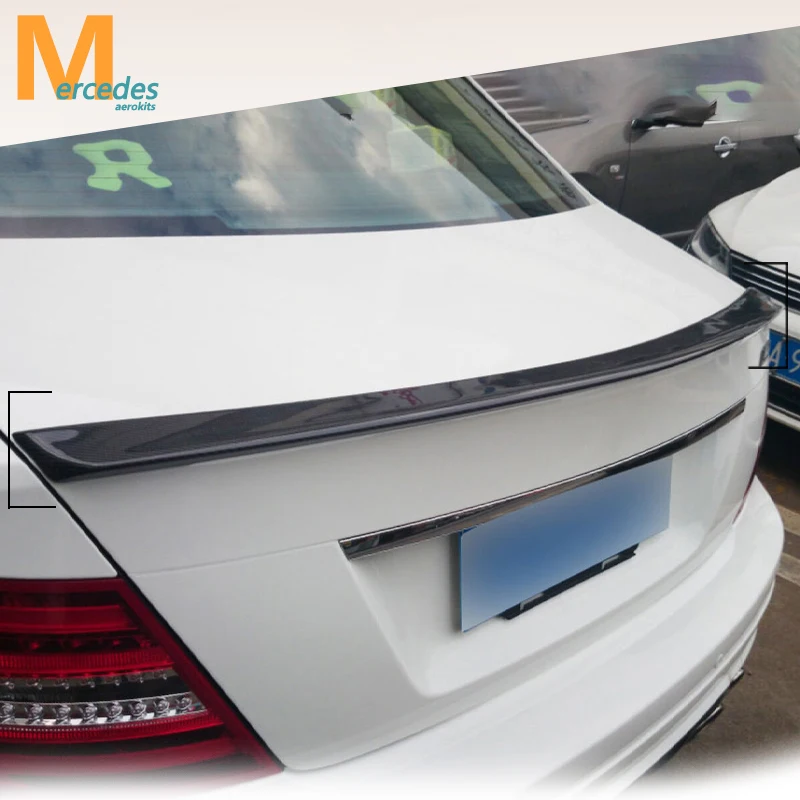 MAGICKIT For Mercedes Benz W204 C250 C300 2008-2014 AMG Style Trunk Spoiler Gloss Black car accessories