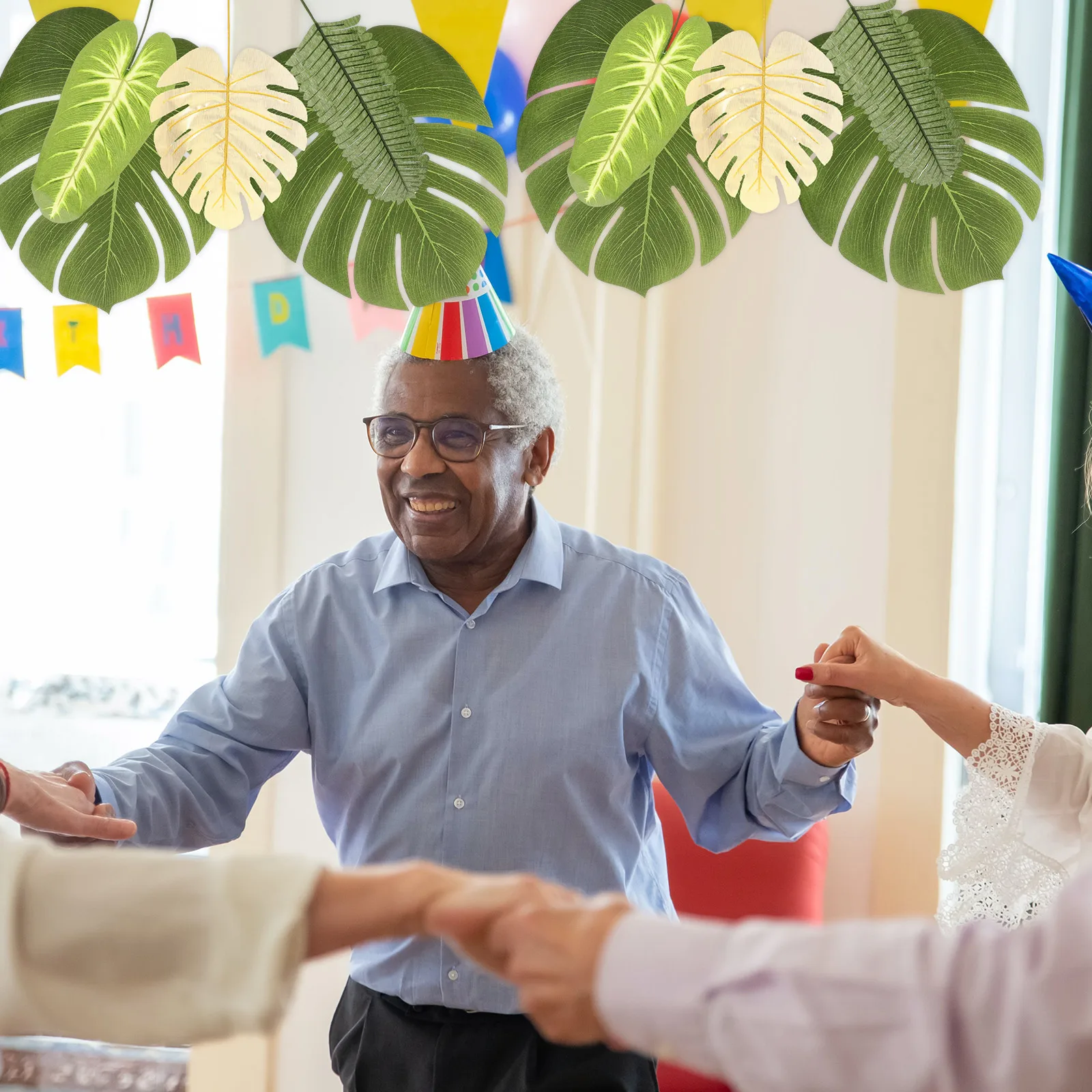 

66Pcs Artificial Palm Leaf Set Realistic Tropical Leaves for Home Decor DIY Fake Party Decoration Faux Monstera