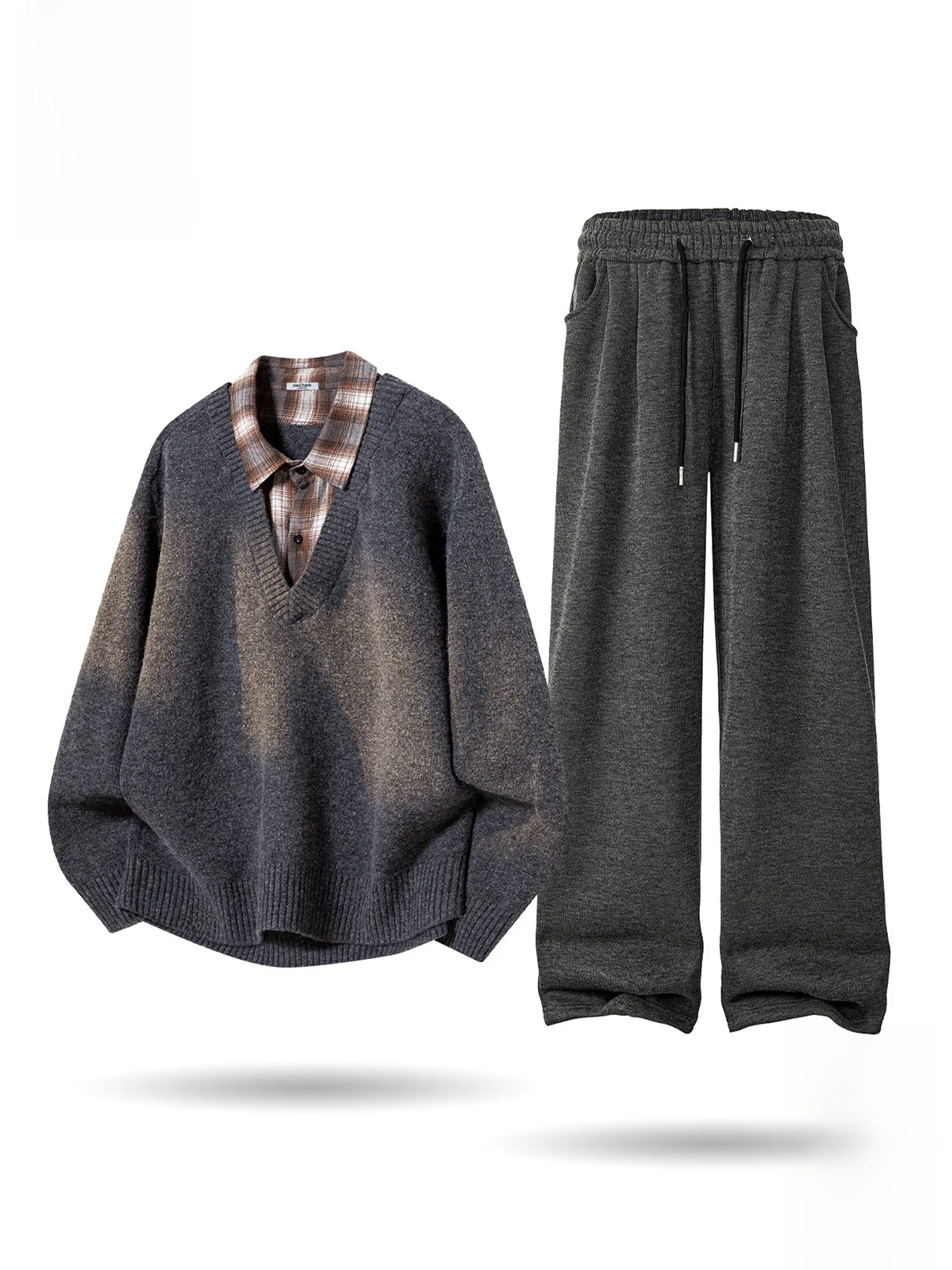 

Модный мужской свитер Paul Frank с эффектом двухслойности, повседневный весенний свободный спортивный костюм для подростков, из смесового полиэстера, с длинными рукавами