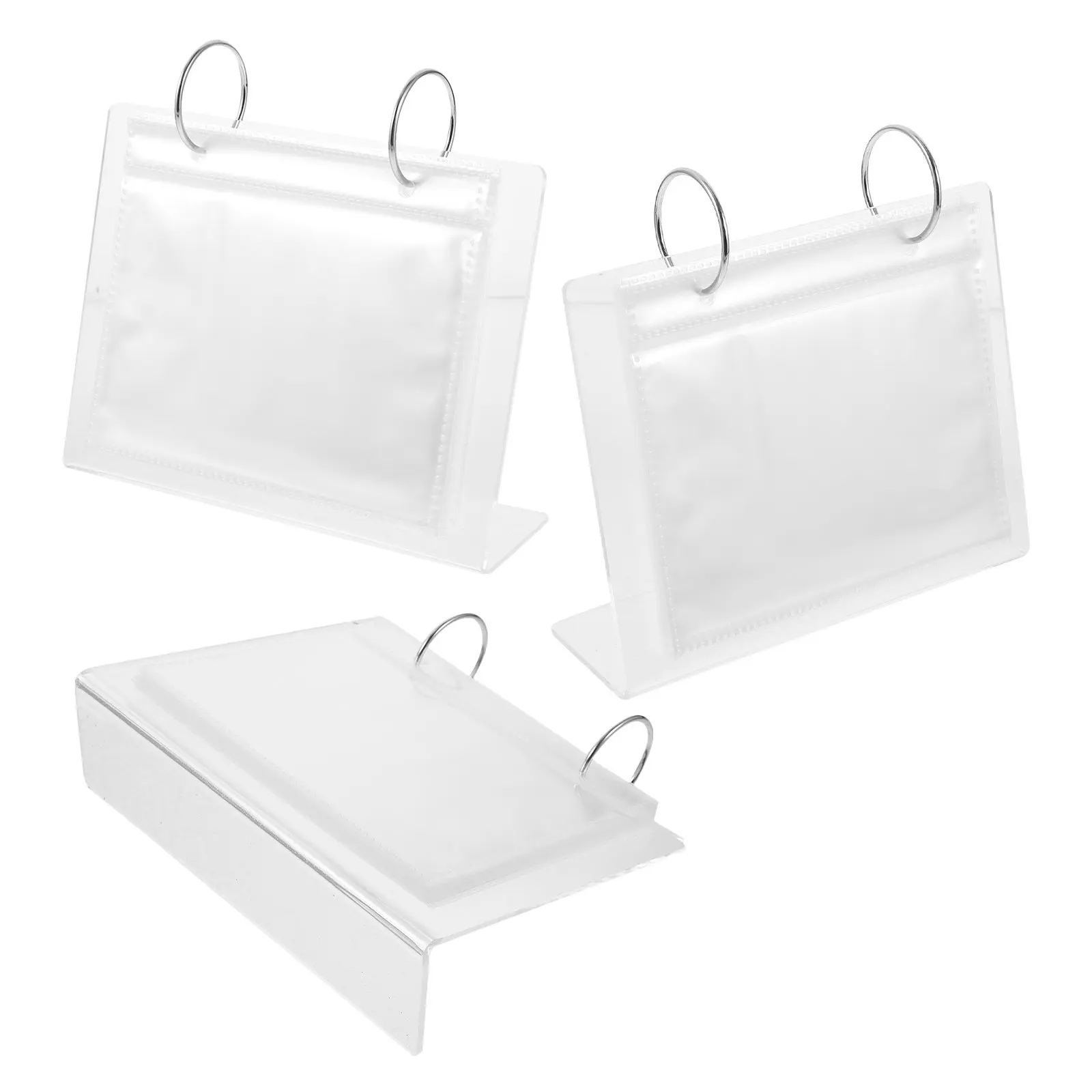 

Набор из 3 акриловых настольных флип-рамок для фото, мини-держатели для фотокарточек, органайзер для фотографий формата А5, настольный дисплей