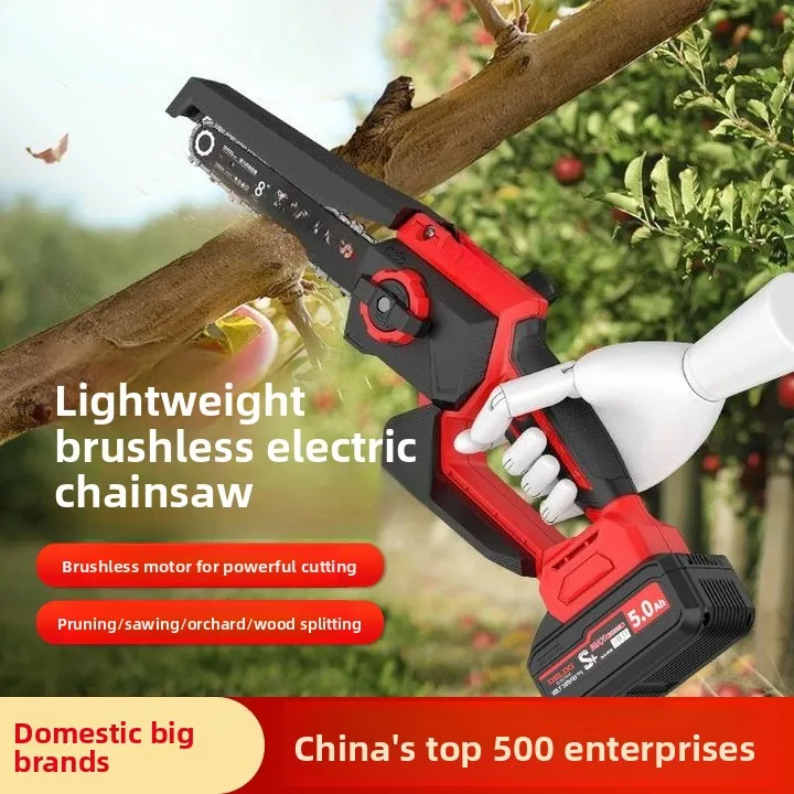 Lithium Battery Chain Saw Electric Charging Household Tree Cutting Logging Brushless Chain Saw Strong Battery Life High Chainsaw