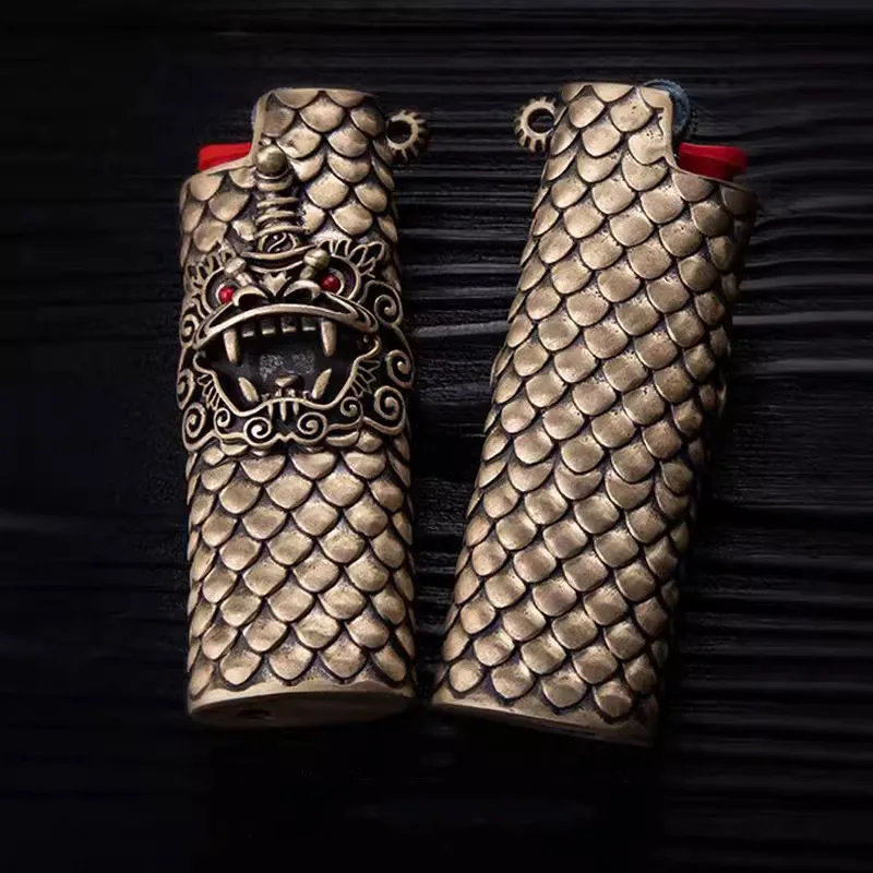 

New 1PC Retro Copper Lighter Case Cover Shell Sleeve Fits Bic J3/J5 Lighter Case Cover Gift