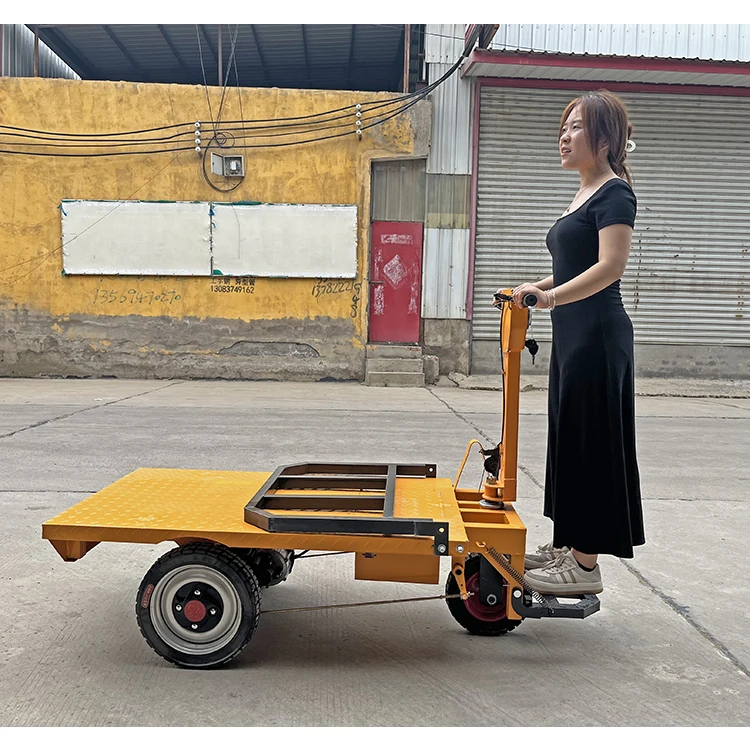 Three-wheel electric bulldozer with vertical drive trolley driver