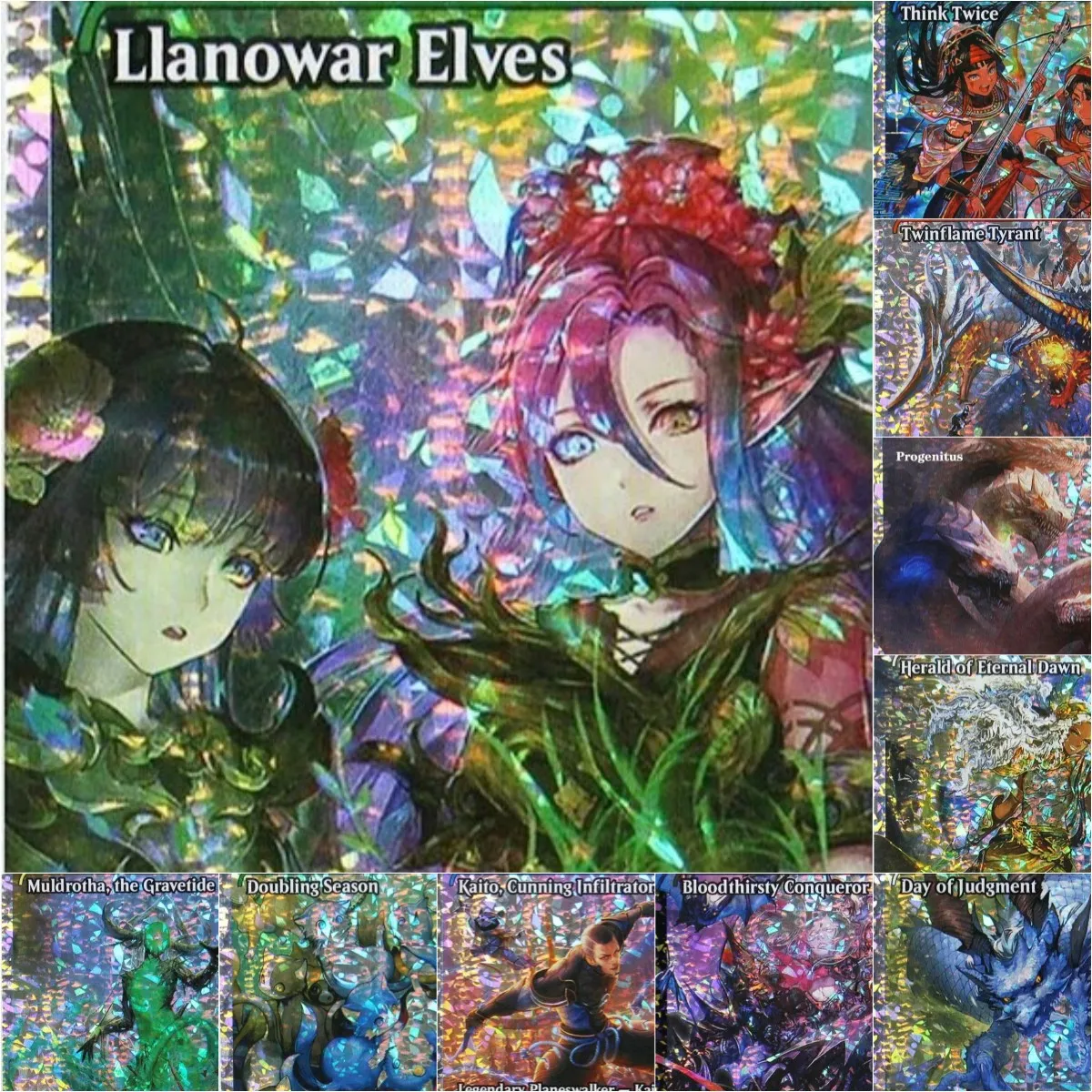 رقائق كسورية (FDN) Llanowar Elves TCG بطاقات الوكيل السحرية باللون الأسود لوحة تجميع الوكيل عالية الجودة أوراق تجداول الألعاب