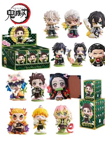 Demon Slayer Tanjiro Kamado Nezuko anime cartoon figure blind box creative personalized statue model ornament surprise gift box