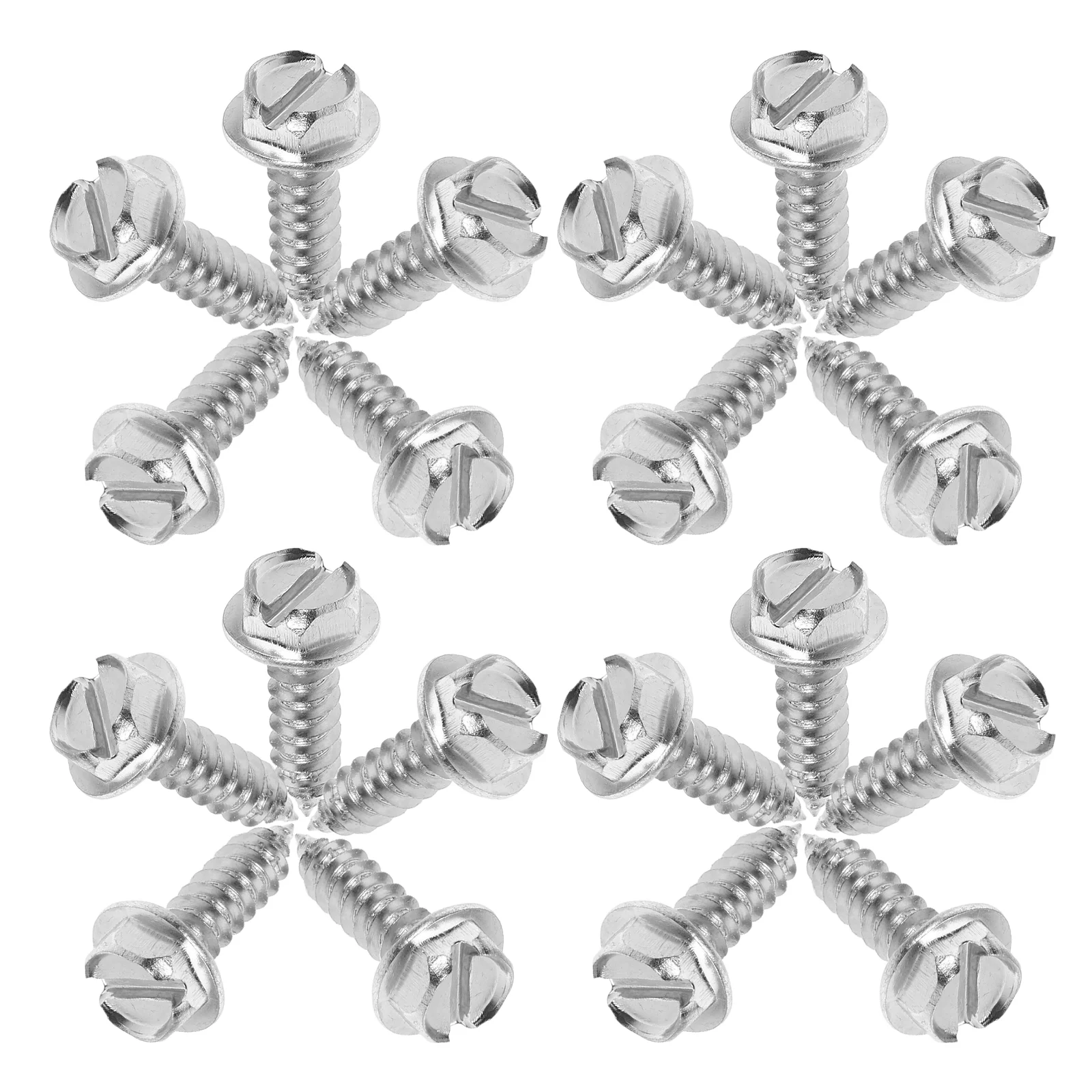 

20 Pcs License Plate Screw Kit Screws Bracket Stainless Steel Frame Shock Absorbing