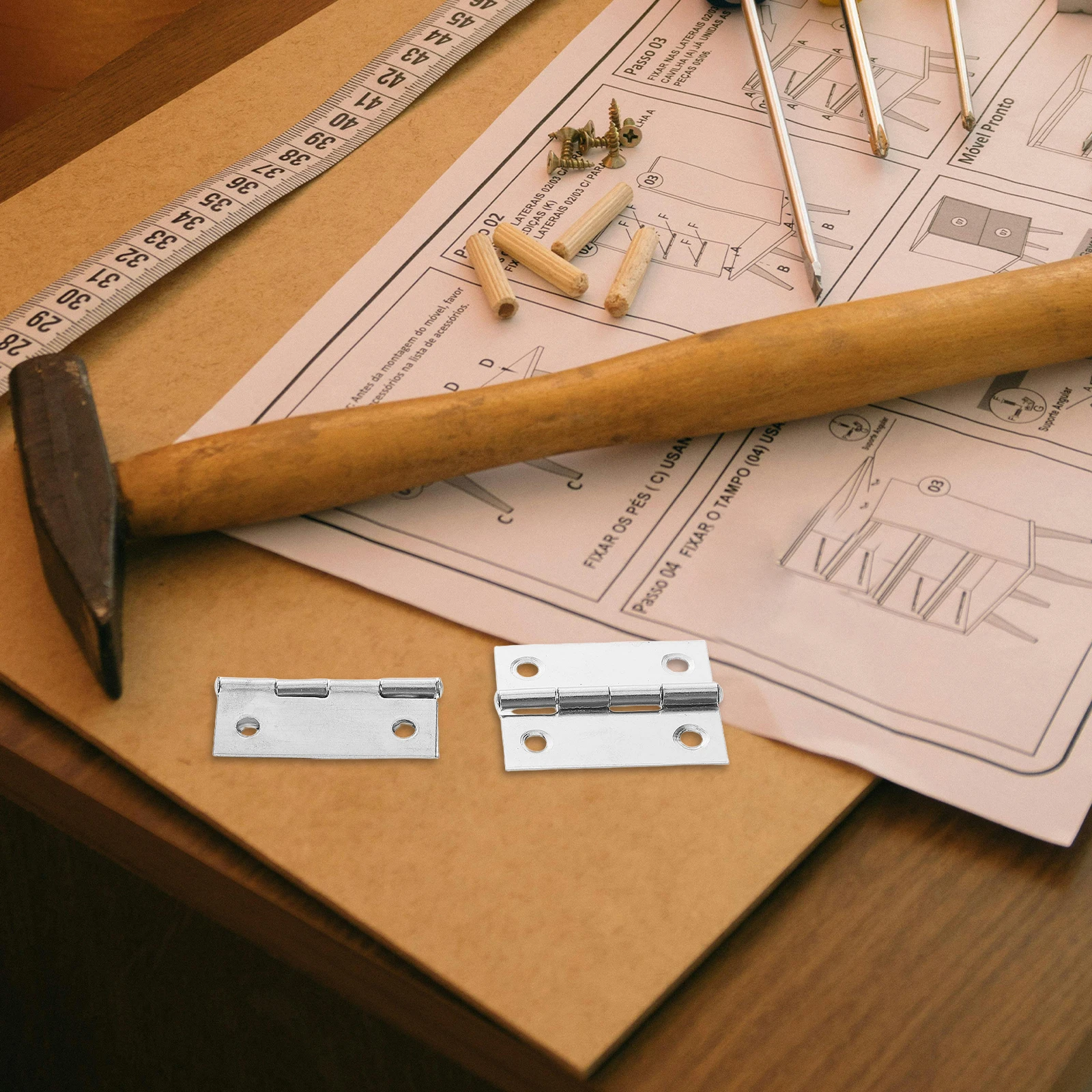 

20Pcs Stainless Steel Mini Flat Furniture Hinges 3.5mm Hole Diameter for Doors Windows Jewelry Boxes Cabinets Supporting Hinge