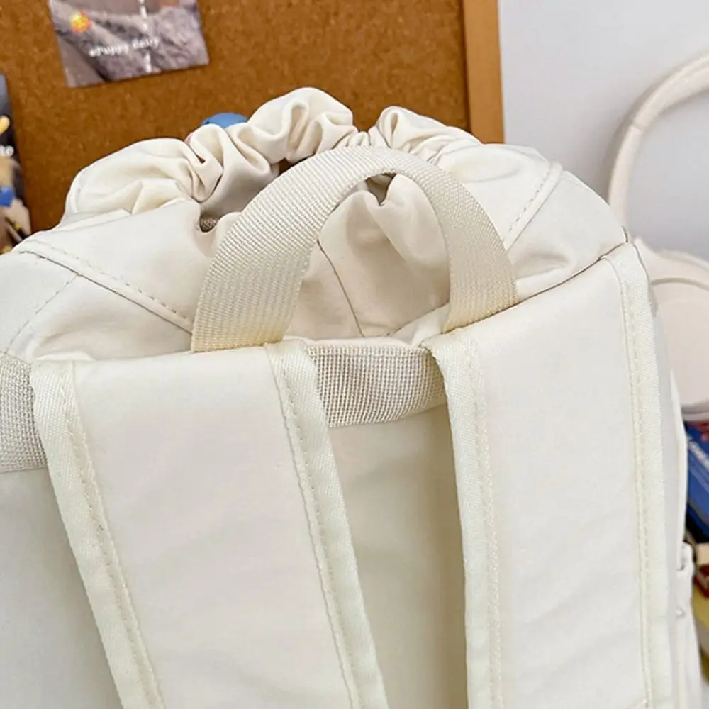 Cor sólida cor fresca cordão mochila grande capacidade náilon estudantes saco de escola bolsa de viagem bolsa de ombro mochilas
