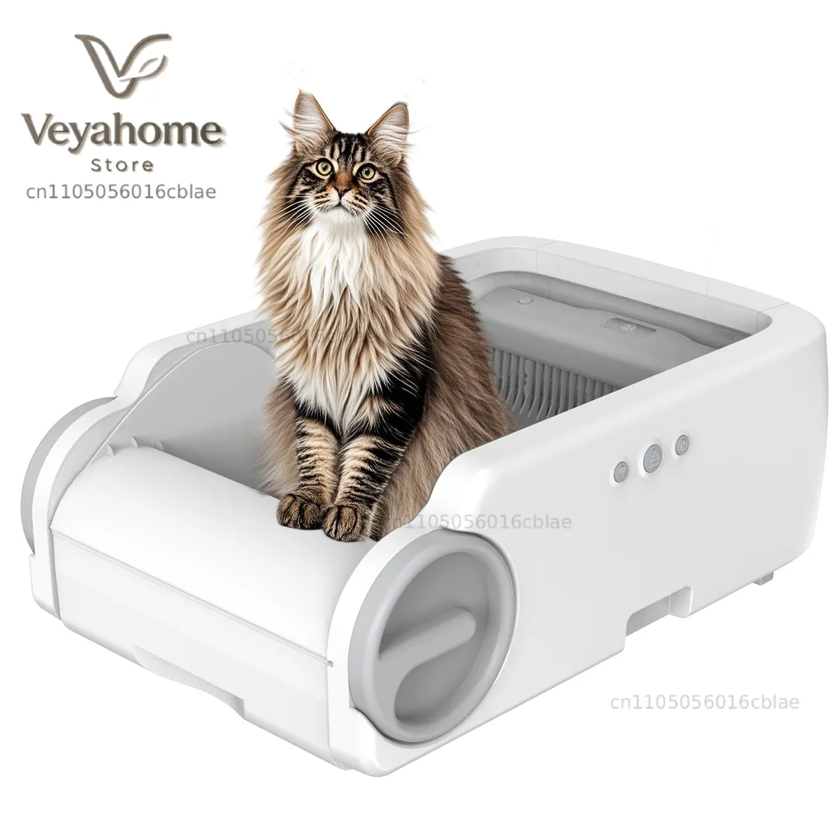 Large capacity anti splash cat litter box, WiFi remote control automatic cleaning cat toilet, intelligent sensing cat litter box