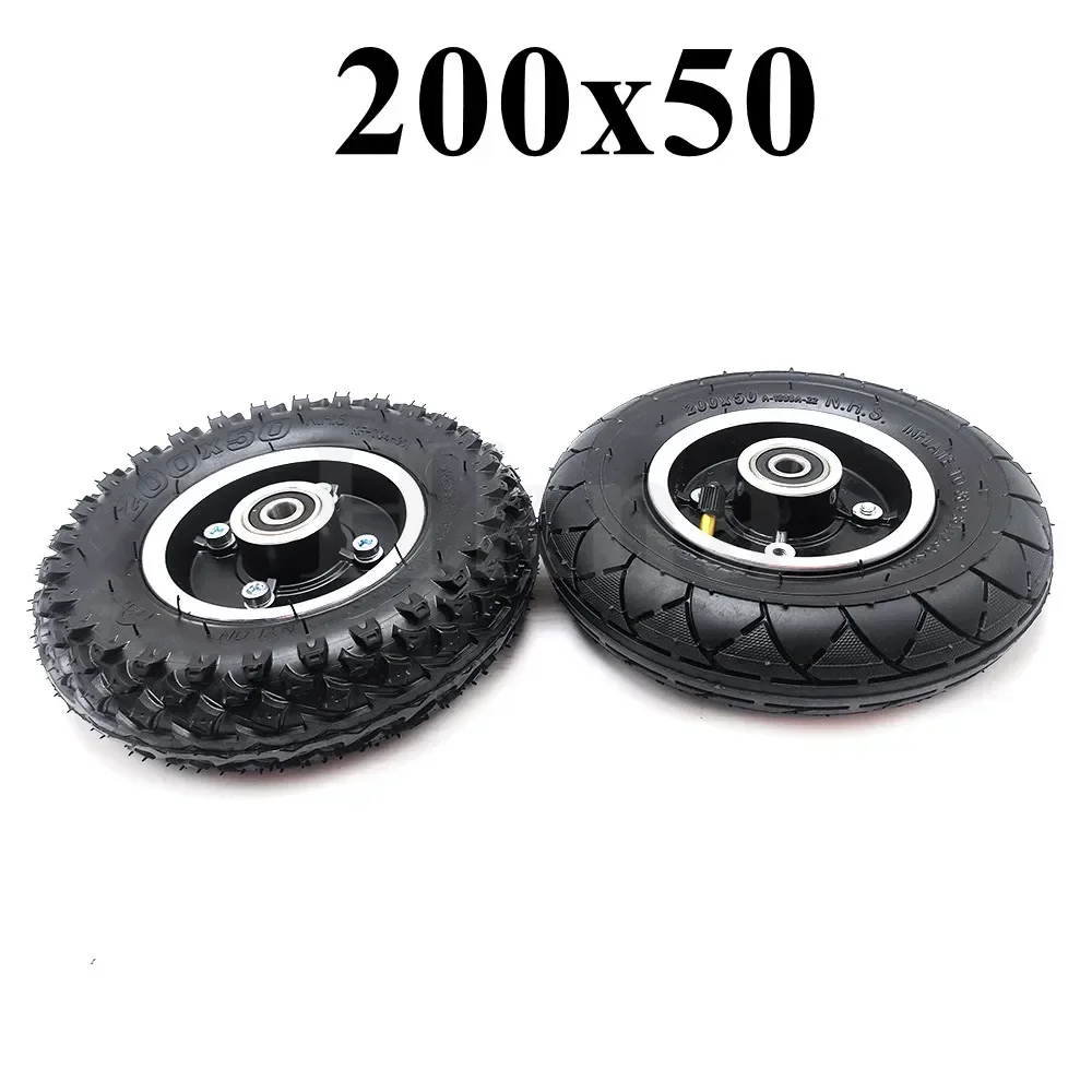 200x50 Front Wheel Tire 200*50 Inflatable 8 Inch Inner and Outer Tyre with Alloy Rim for Electric Scooter Parts