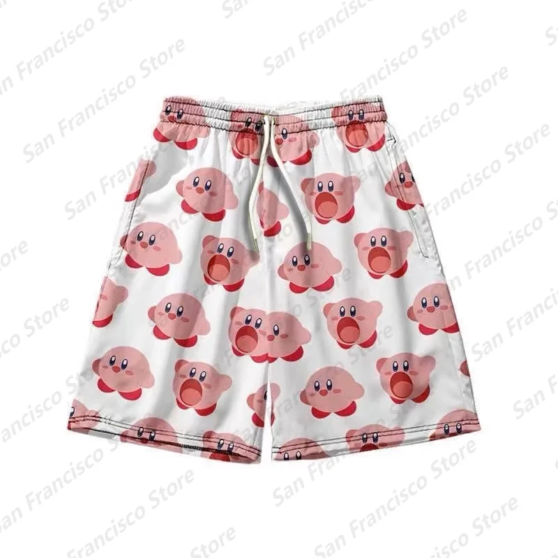 New Summer Girl Bioworld Animated K.irby Character Cartoon Printed Shorts Pajama Shorts Kid/Adult Casual Home Breathable Shorts