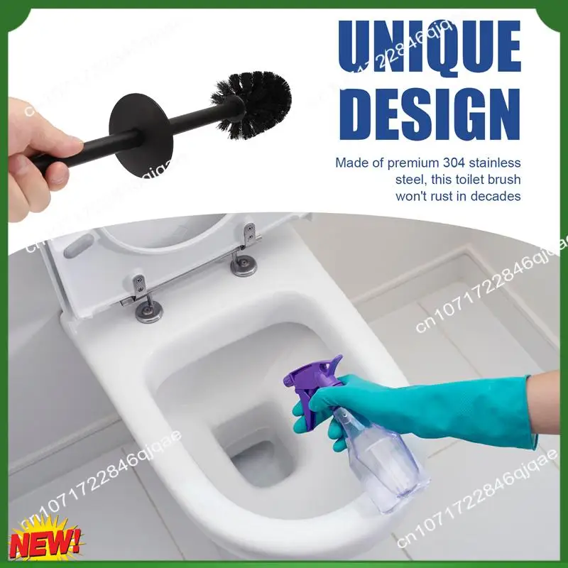 

A48I Щетка для унитаза и держатель, щетка для унитаза из нержавеющей стали для ванной комнаты с держателем, настенная щетка для чистки унитаза
