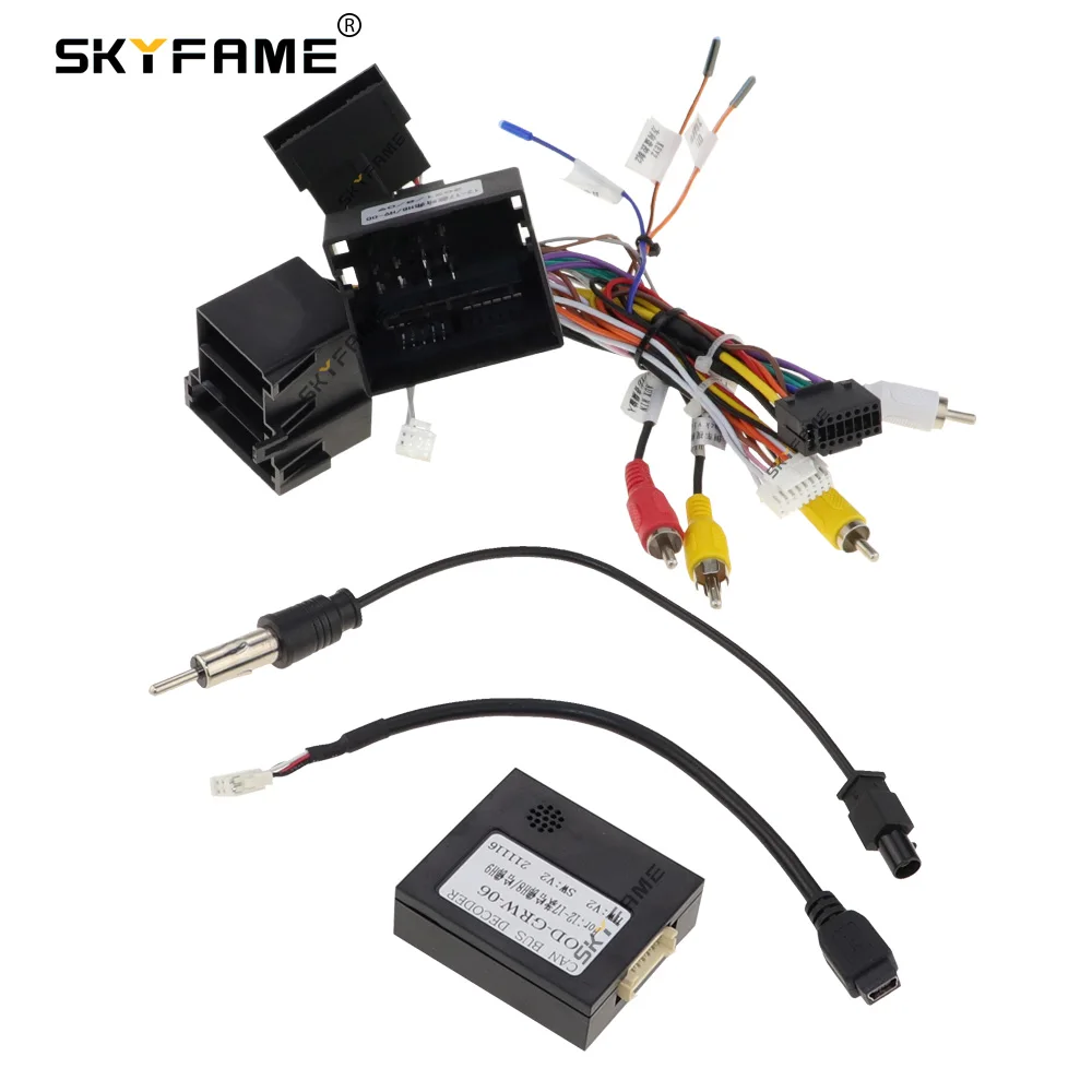 SKYFAME 16Pin Car Wiring Harness Adapter Canbus Box Decoder Android Radio Power Cable For Great Wall Haval H8 H9 OD-GRW-06