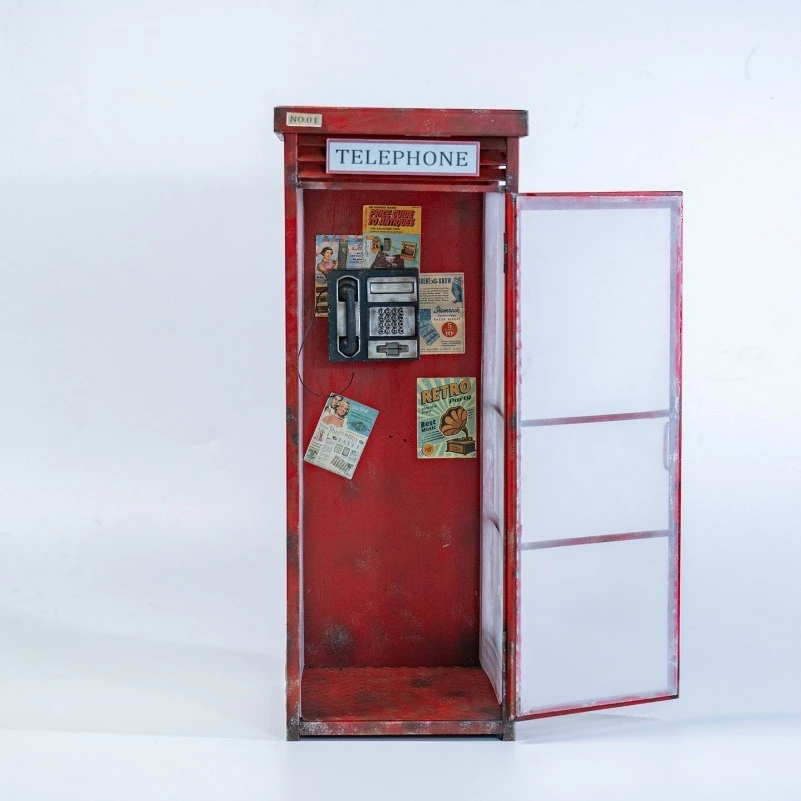 1/6 Retro Phone Booth Scene Figure Platform Movable Ornament Simulation Miniature Model Soldier