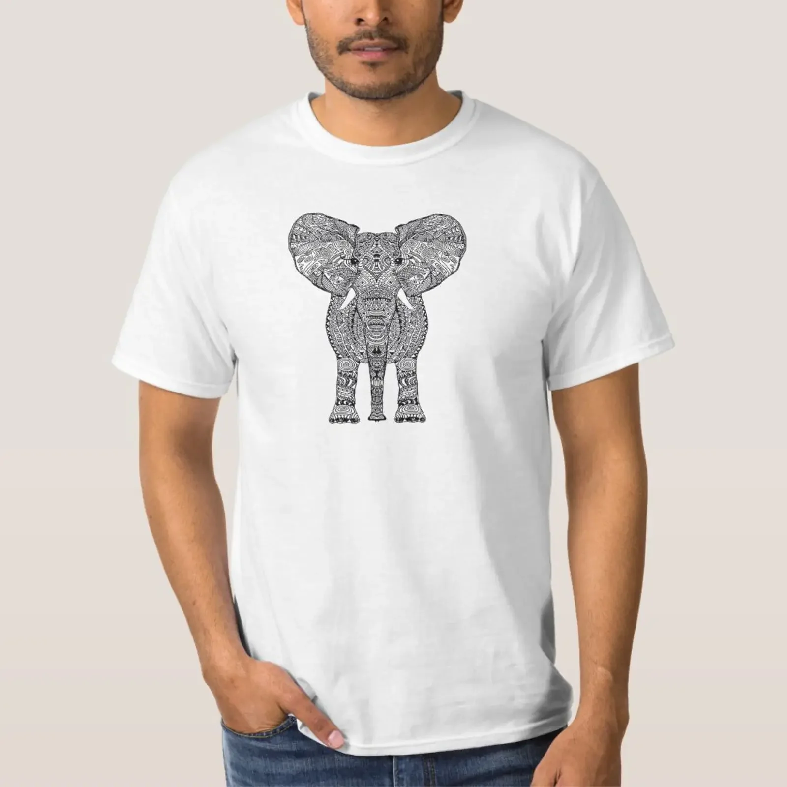 animal aztec pattern T Shirt vintage Washed Stretched Slightly Versatile Comfortable Casual streetwear designer clothes