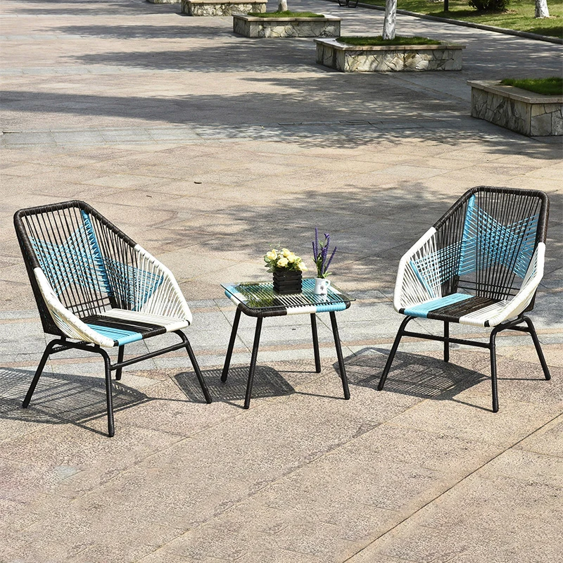 

Modern 3 Piece Set Balcony Table And Sofa Chair Leisure High-end Outdoor Contemporary Style Garden Sets