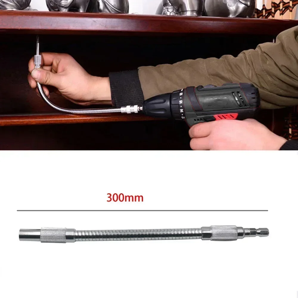 300mm Flexible Shaft Hex Bit Holder 14 Inch Screwdriver Bit Extension For Use With Standard Quarter Inch Bits And Power Tools