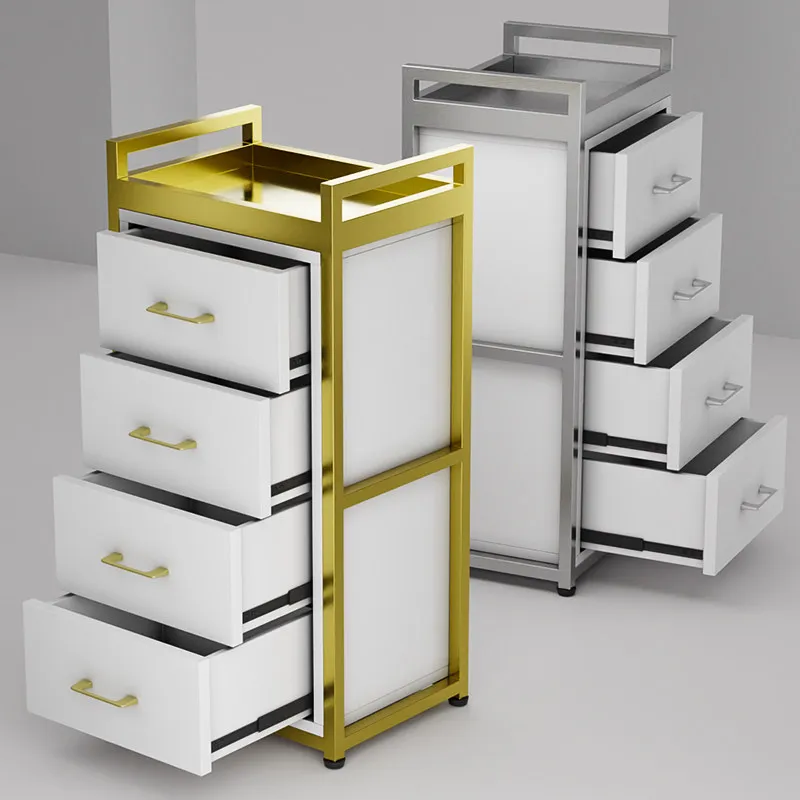 Iron Commercial Salon Storage Cabinet with Rollers for Hairdresser Barber Shop Customizable YX Brand Export Foreign Trade