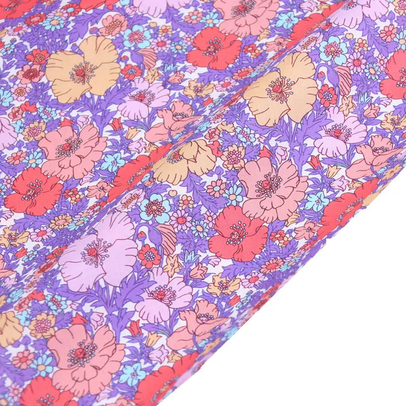 Meadow Song tana lawn cotton colorful flowers print custom tana liberty London print fabric 100% cotton lawn for garment