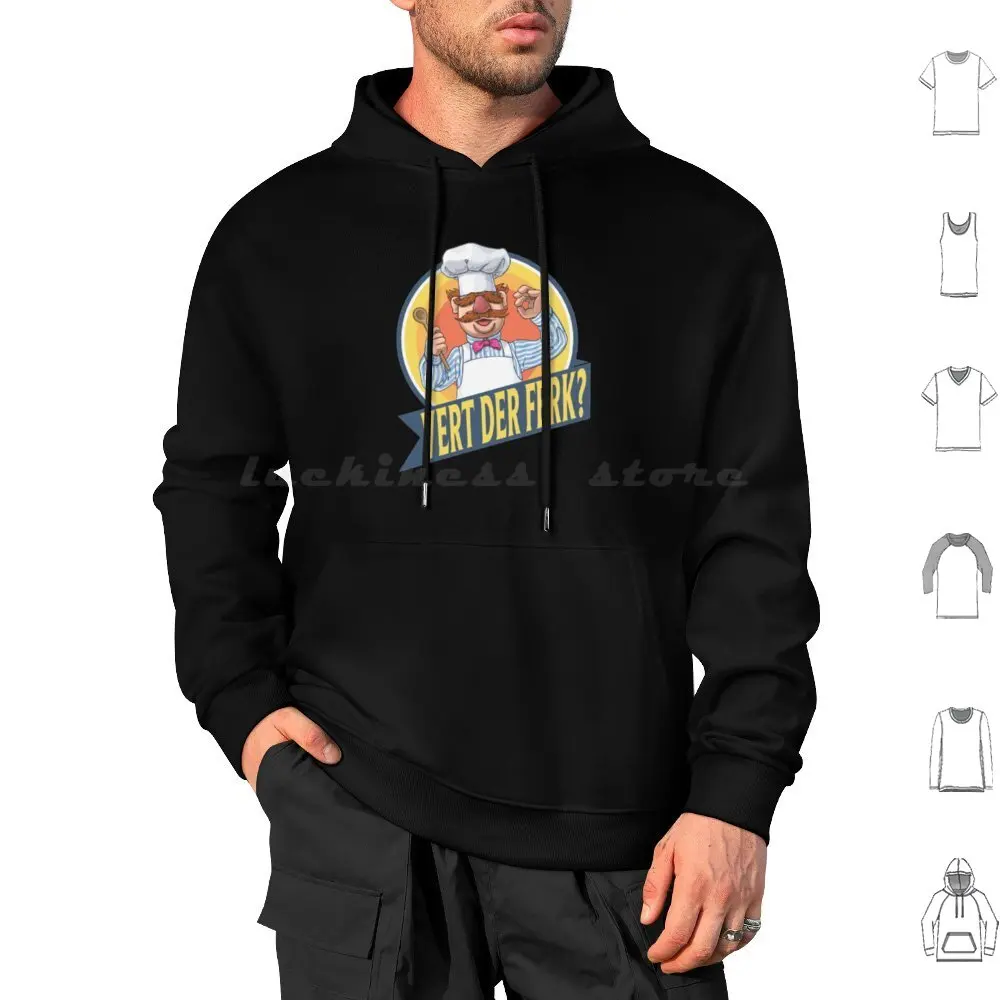 Vert Der Ferk Hoodies Long Sleeve Funny Swedish Chef Vert Der Ferk Chef Swedish Cooking Cook Vintage Food Beaker Jim