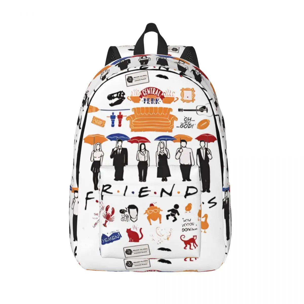 Fashion Friends Tv Show Cartoon for Teens Student School Bookbag Vintage Funny Daypack Elementary High College Hiking