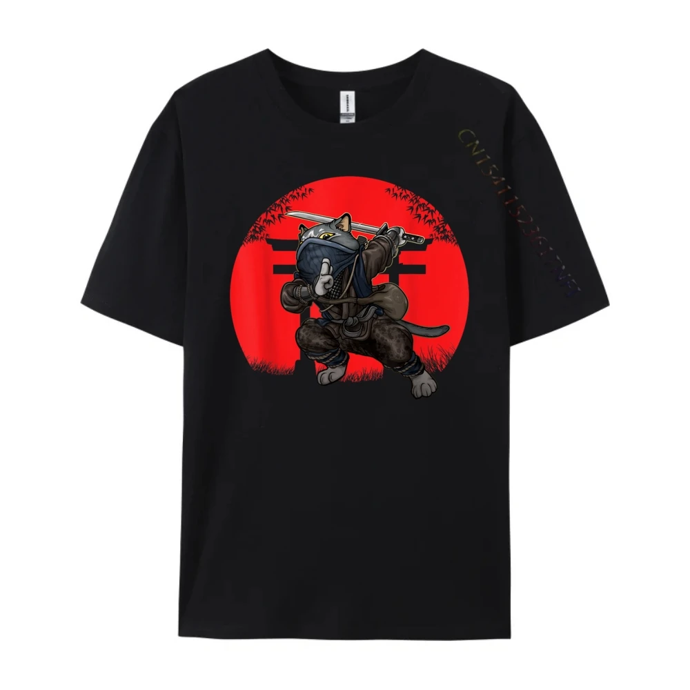 

Cat Bushi Fighter Japan Shinobi​​ Bushi Cat Graphic T Shirts Men Oversized New Shirts And T-Shirts Japan Style