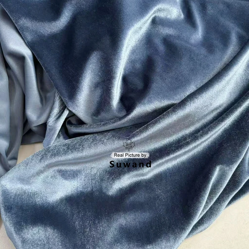 نسيج مخملي ناعم مع ثنية ممتازة للفستان الرسمي وخلفيات التصوير الفوتوغرافي وستائر تزيين حفلات الزفاف مادة ذاتية الصنع #3