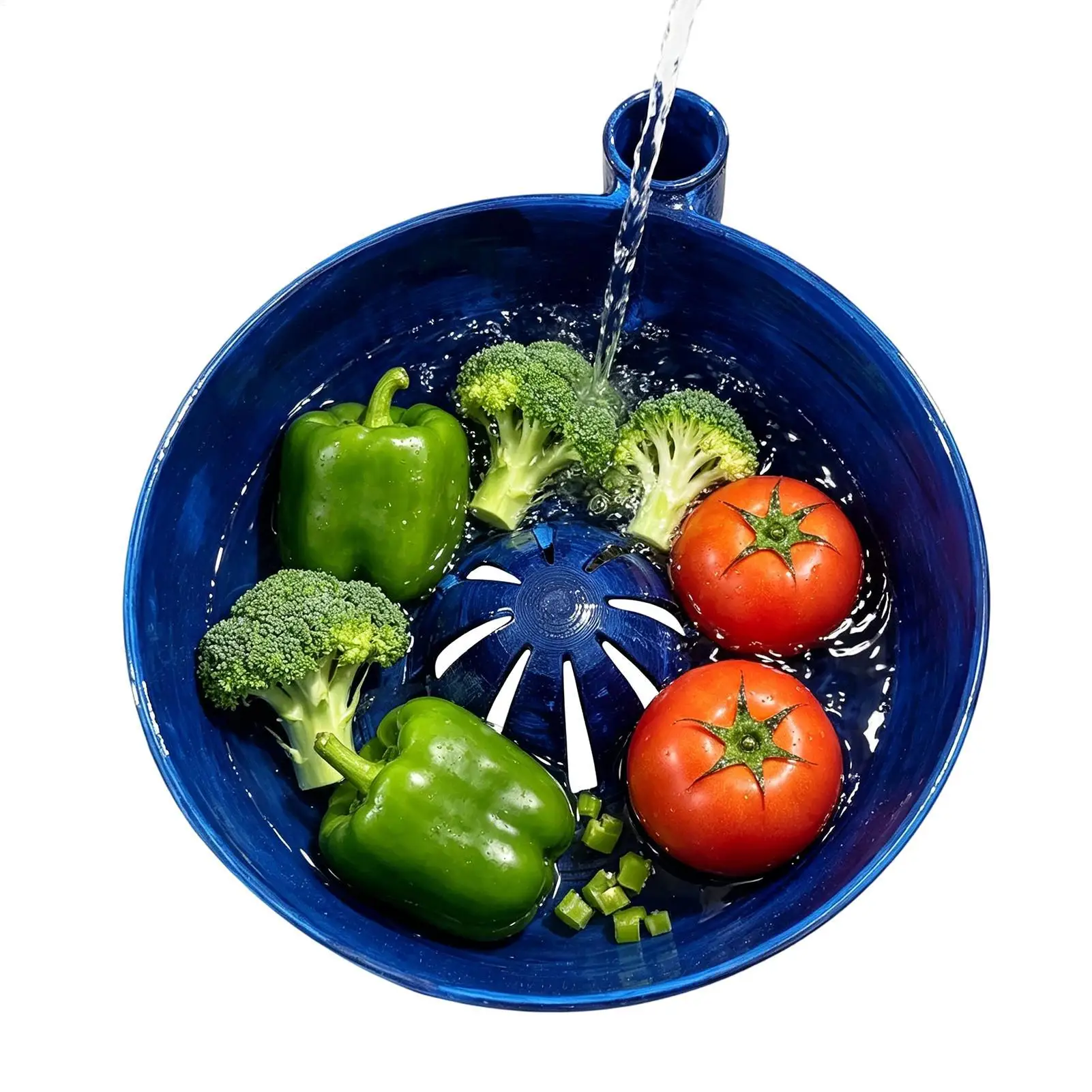 Swirling Berry Washing Bowl, SelfSpinning Fruit & Vegetable Washer With Drain 360 Degree Vortex Cleaning Kitchen Colander Tool