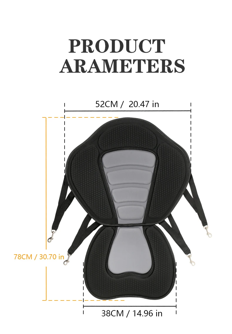 Verdickter Kajaksitz, multifunktional, tragbar, komfortabler Ruderbootsitz, hochwertiger Ruderbootsitz, Surfbrettsitz mit Lendenwirbelstütze – Detail 2