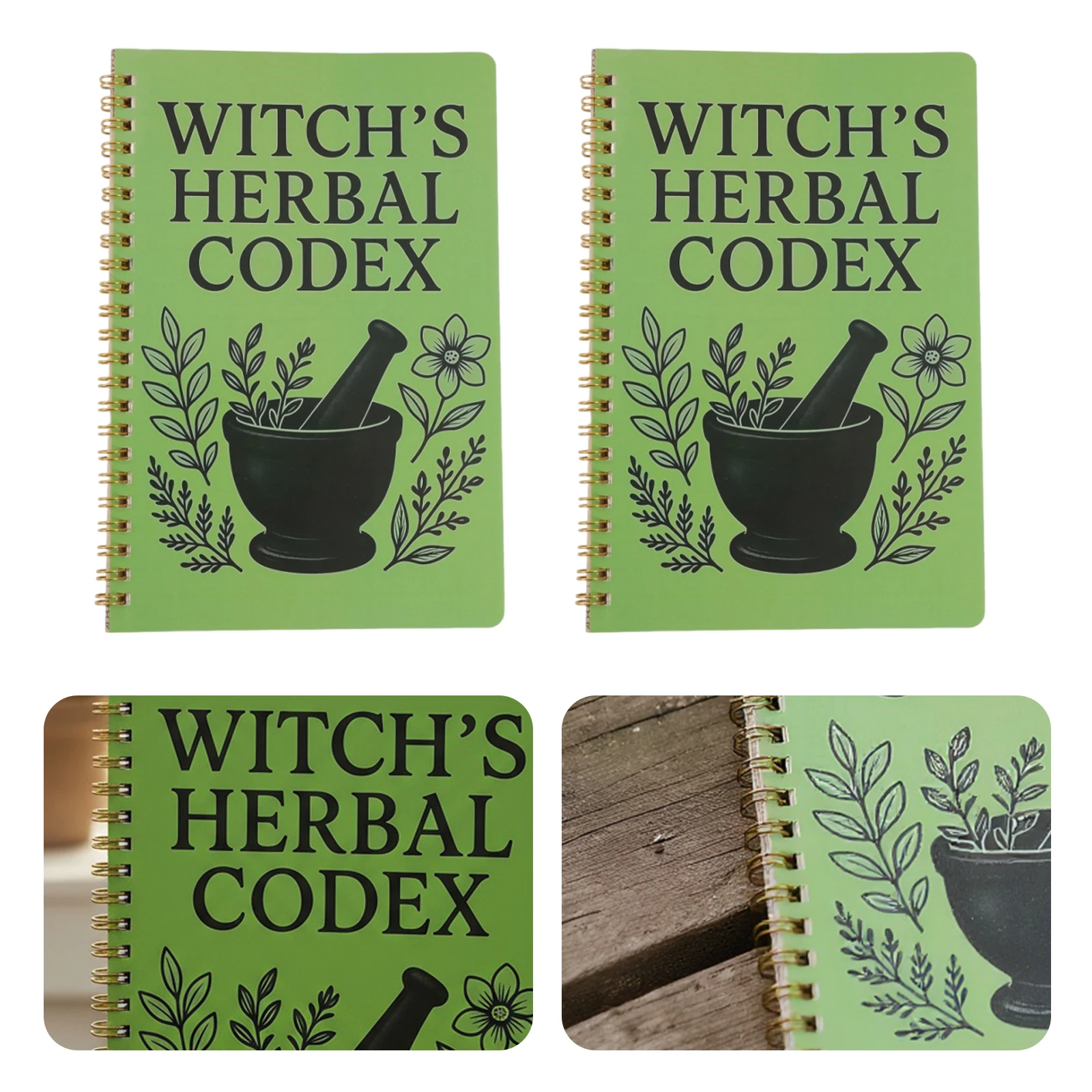 

Записная книжка волшебника трав, Кодекс ведьминских трав, Журнал для изучения магии и травоведения формата А5, Руководство по травяным средствам формата А5