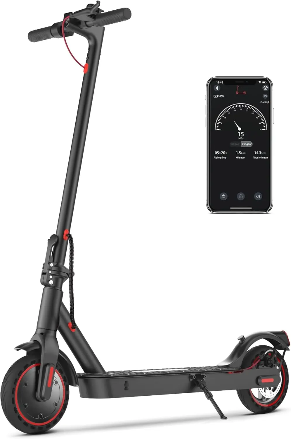 Electric Scooter, 25/22/18 Miles Range, 25/19/15.6 MPH Top Speed, 800W/500W/350W Foldable Commuting Electric Scooter