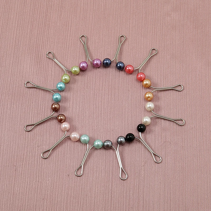 12pcs/Bag Muslim Hijab Scarf Fashion Women Safey Brooch Jewelry Islamic Multicolor Headscarf Shawl Ethnic Buckle Accessories