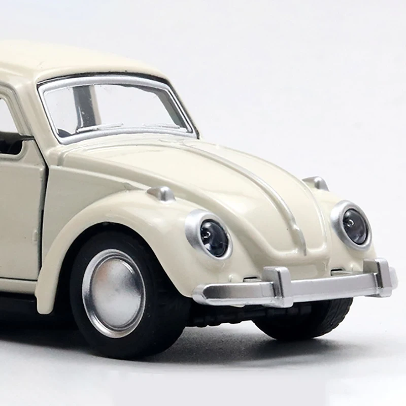 Modelo de coche de aleación Beetle Vintage, apertura de puerta, juguete para niños, Decoración de Pastel de coche de motor, accesorios de colección para regalo de niño