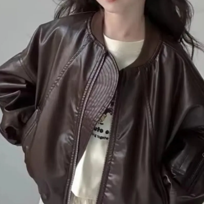 Girls' solid color Spring and Autumn New Fashionable Outerwear Leather Jacket Clothing for Children