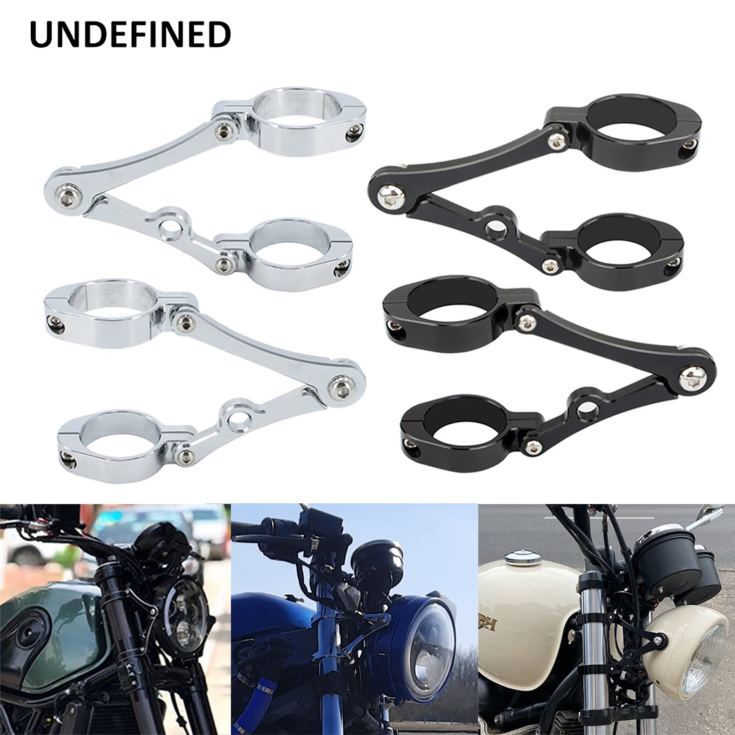 Headlight Bracket Mount Clamp 50MM-54MM for Yamaha Honda Harley Suzuki BMW Bobber Cafe Racer Fork Light Holder soporte faro moto