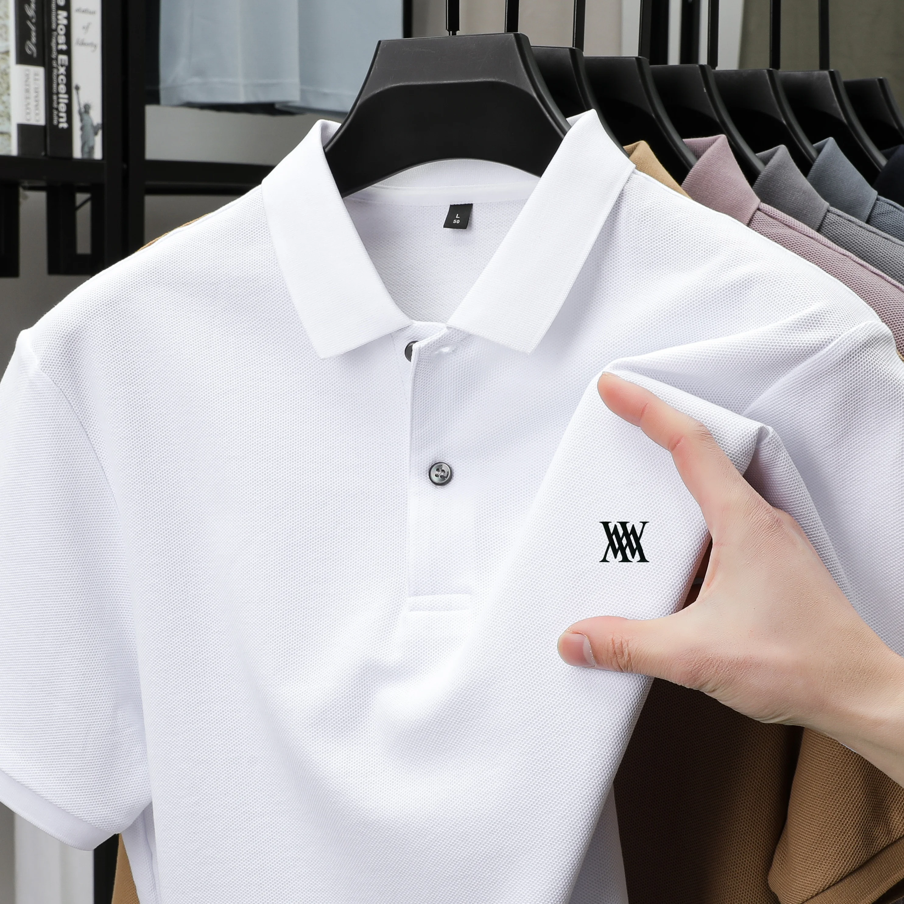Polo Shirt Pique - Men Classic Solid Crew Neck Polo