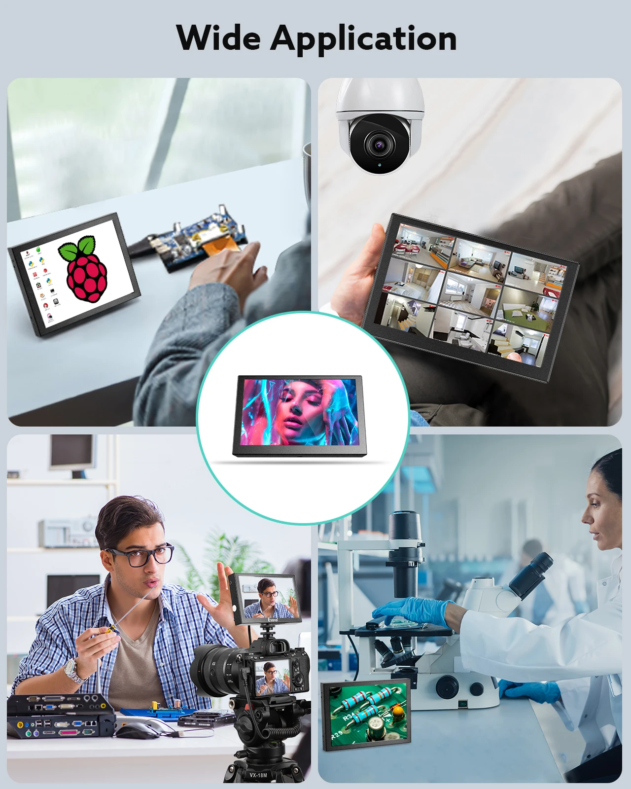 Eyoyo S501H 5 Inch Portable Monitor LCD 800*480 Car Rear View Monitor with HDMI VGA AV Ports Fast Response LCD Monitors