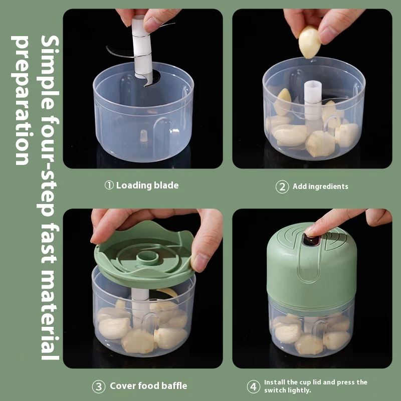 

Electric Garlic Masher - Wireless Automatic Paste Maker, Mini Kitchen Gadget for Baby Food & Cooking, USB Rechargeable Pounder